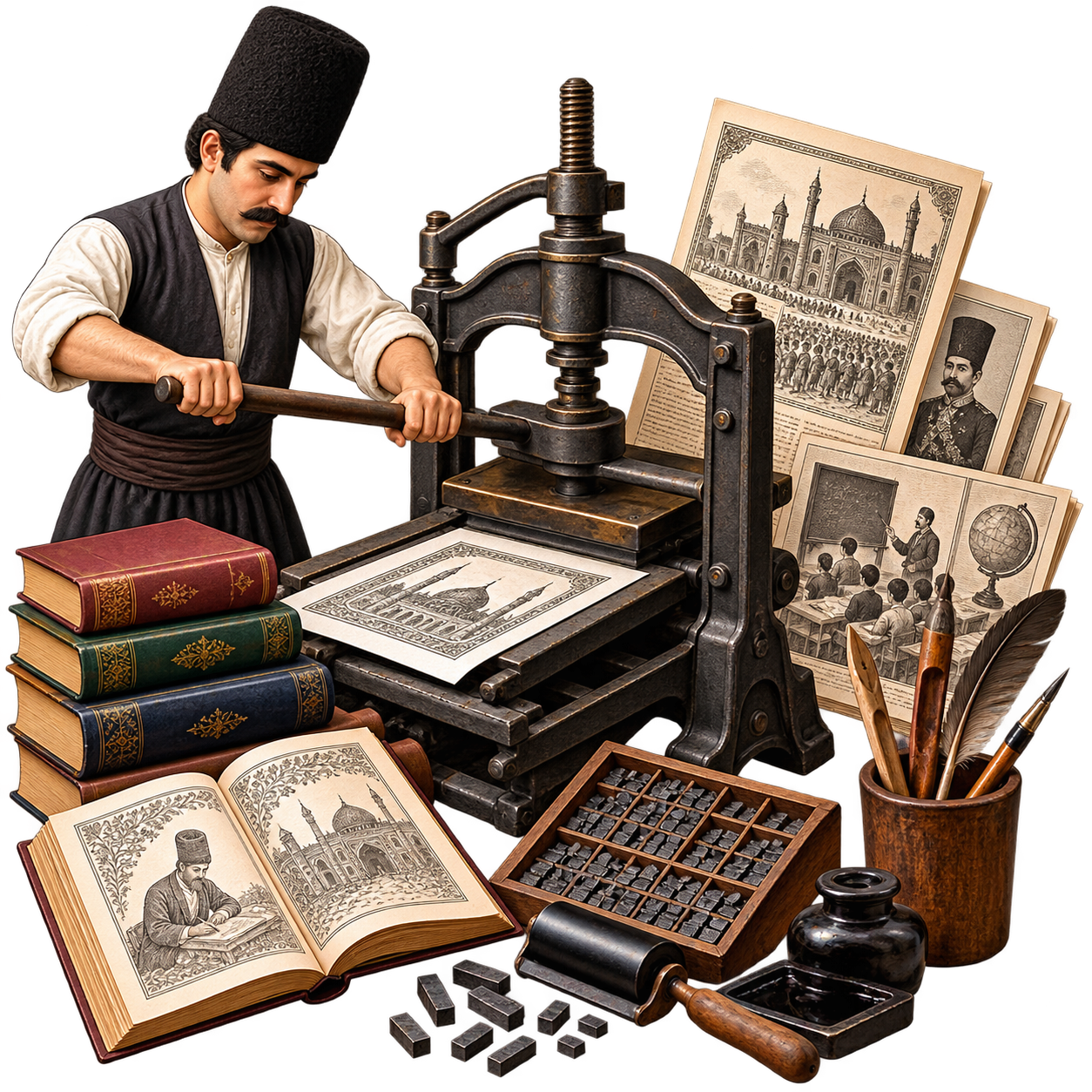 چاپخانهٔ قاجار: مرکز چاپ و انتشار کتاب، روزنامه و نوشته‌های آموزشی در دورهٔ قاجار.