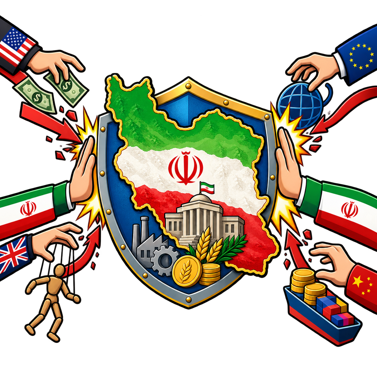 حفظ استقلال کشور: جلوگیری از نفوذ و دخالت قدرت‌های خارجی در سیاست، اقتصاد و ادارهٔ ایران.