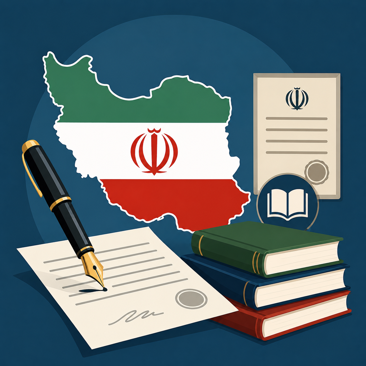 زبان رسمی کشور: زبان فارسی به‌عنوان زبان مشترک اسناد، مکاتبات، متون رسمی و کتاب‌های درسی ایران.