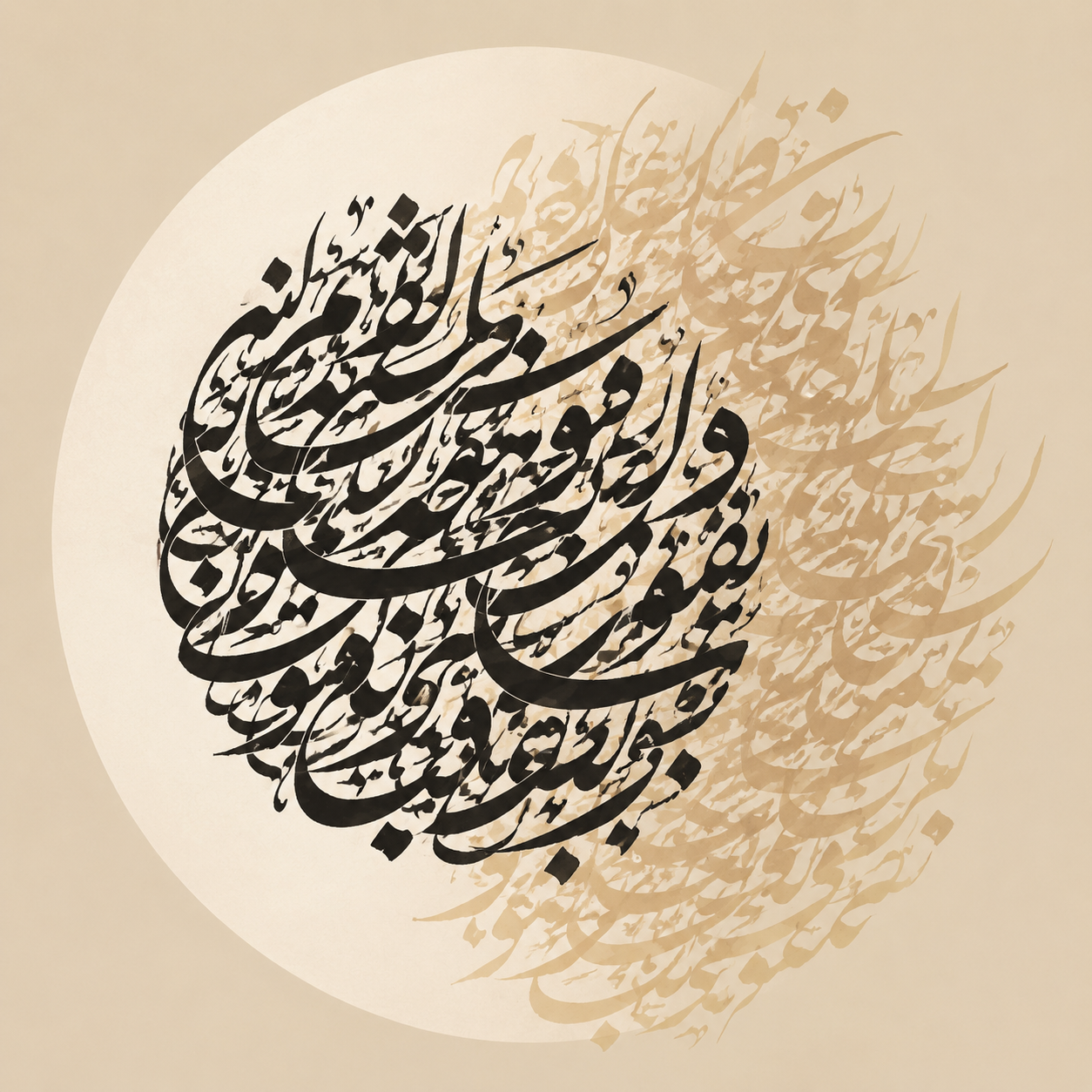 سیاه‌مشق و درهم‌نویسی: قالبی بر پایه تکرار و فشردگی حروف و کلمات برای ایجاد ترکیب دیداری زیبا.
