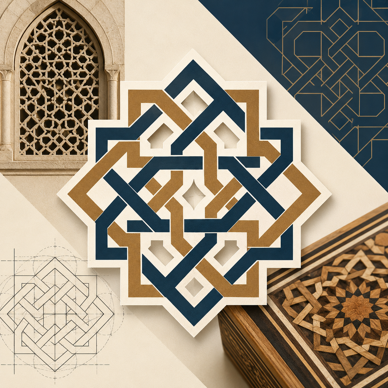 گره‌چینی: هنر طراحی و اجرای ترکیب‌های هندسی درهم‌پیوسته در معماری و صنایع دستی.