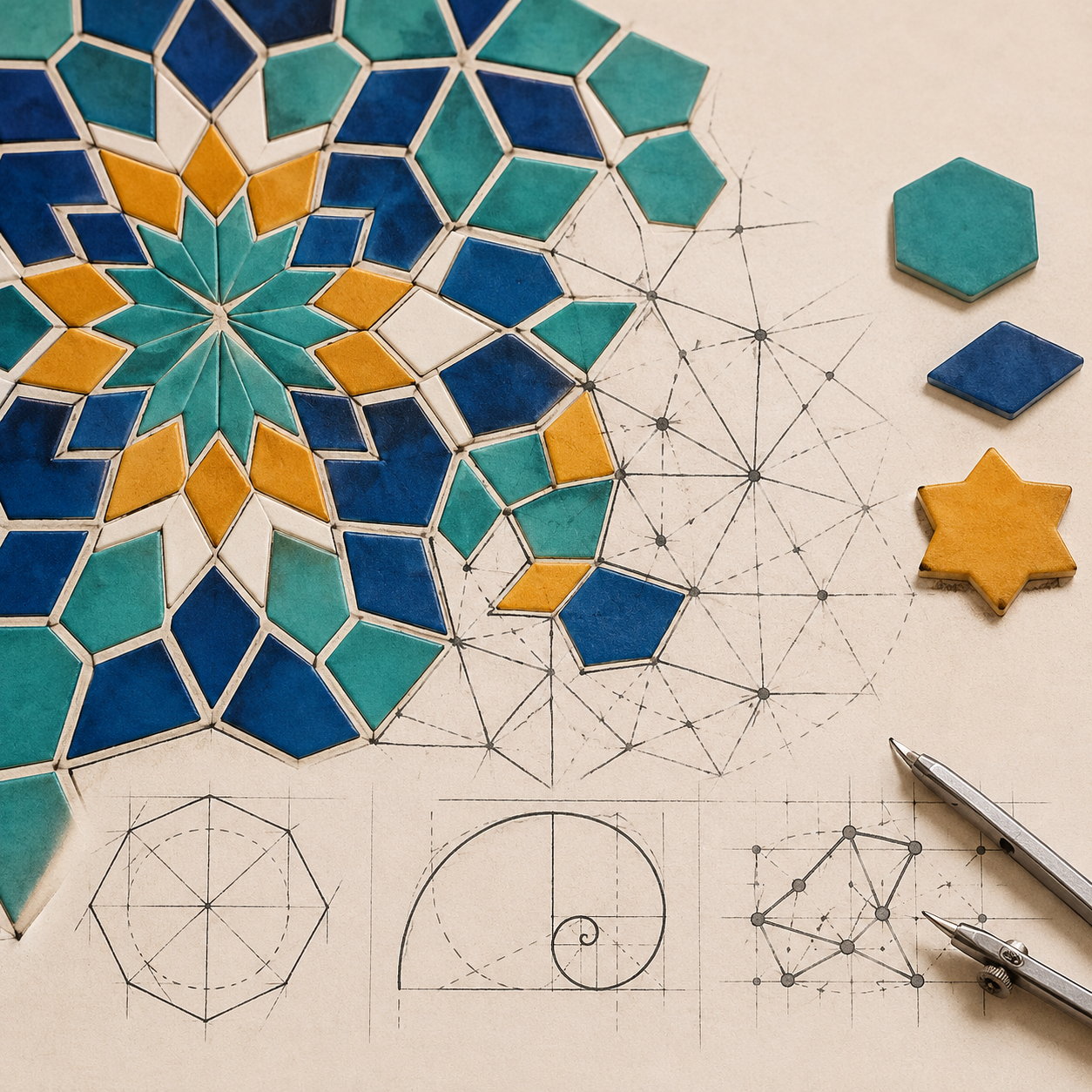 خلاقیت در کاشی‌کاری و الگوهای عددی