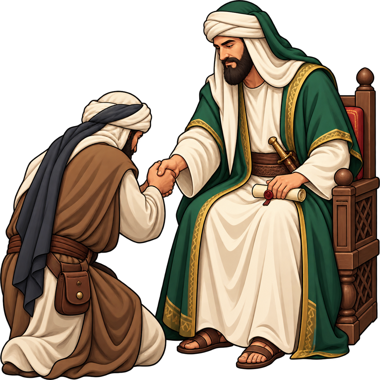 بیعت: پیمان بستن با حاکم برای پیروی از دستوراتش