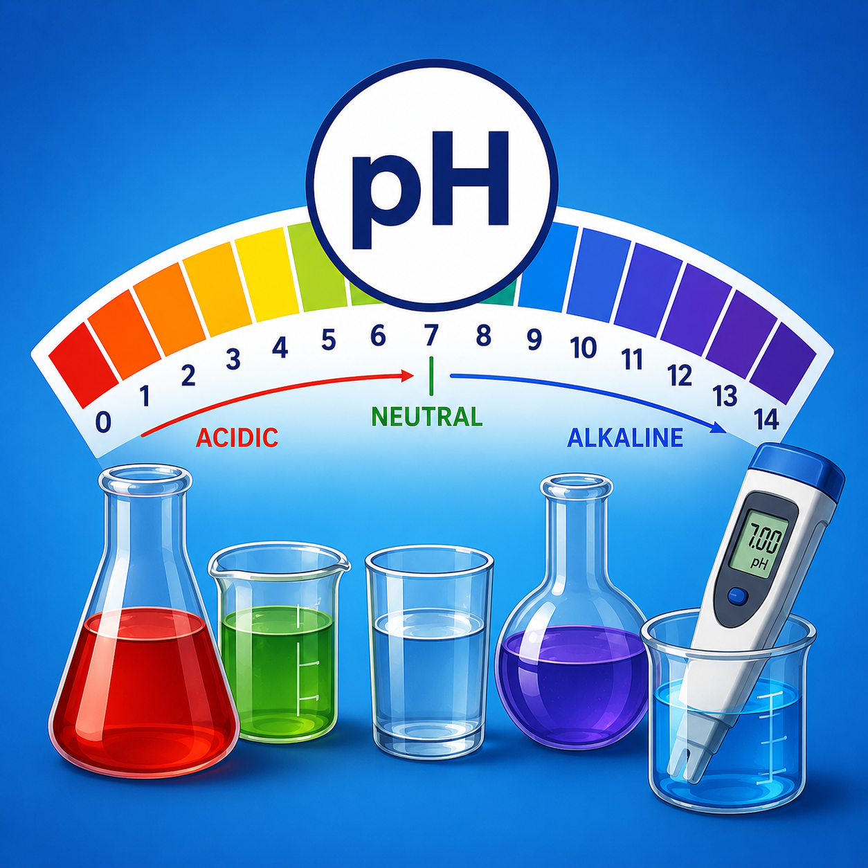 pH: مقیاسی برای سنجش اسیدی یا بازی بودن محلول