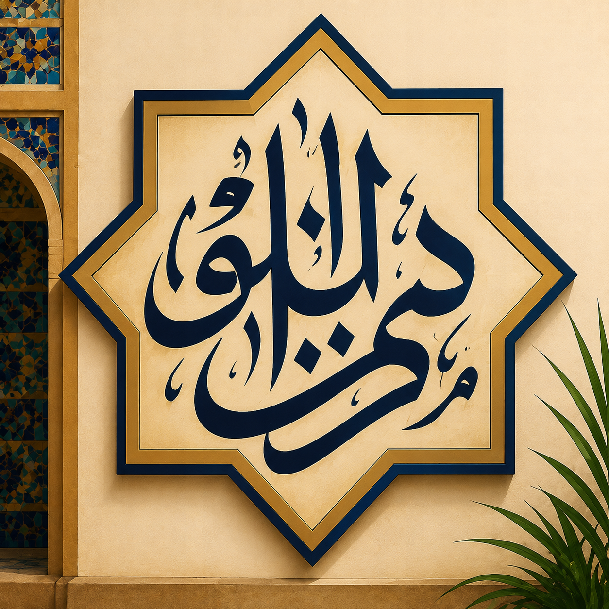کتیبه و قلم جلی: اجرای خوشنویسی با قلم درشت، معمولاً روی شکل‌های هندسی یا سطح‌های بزرگ.