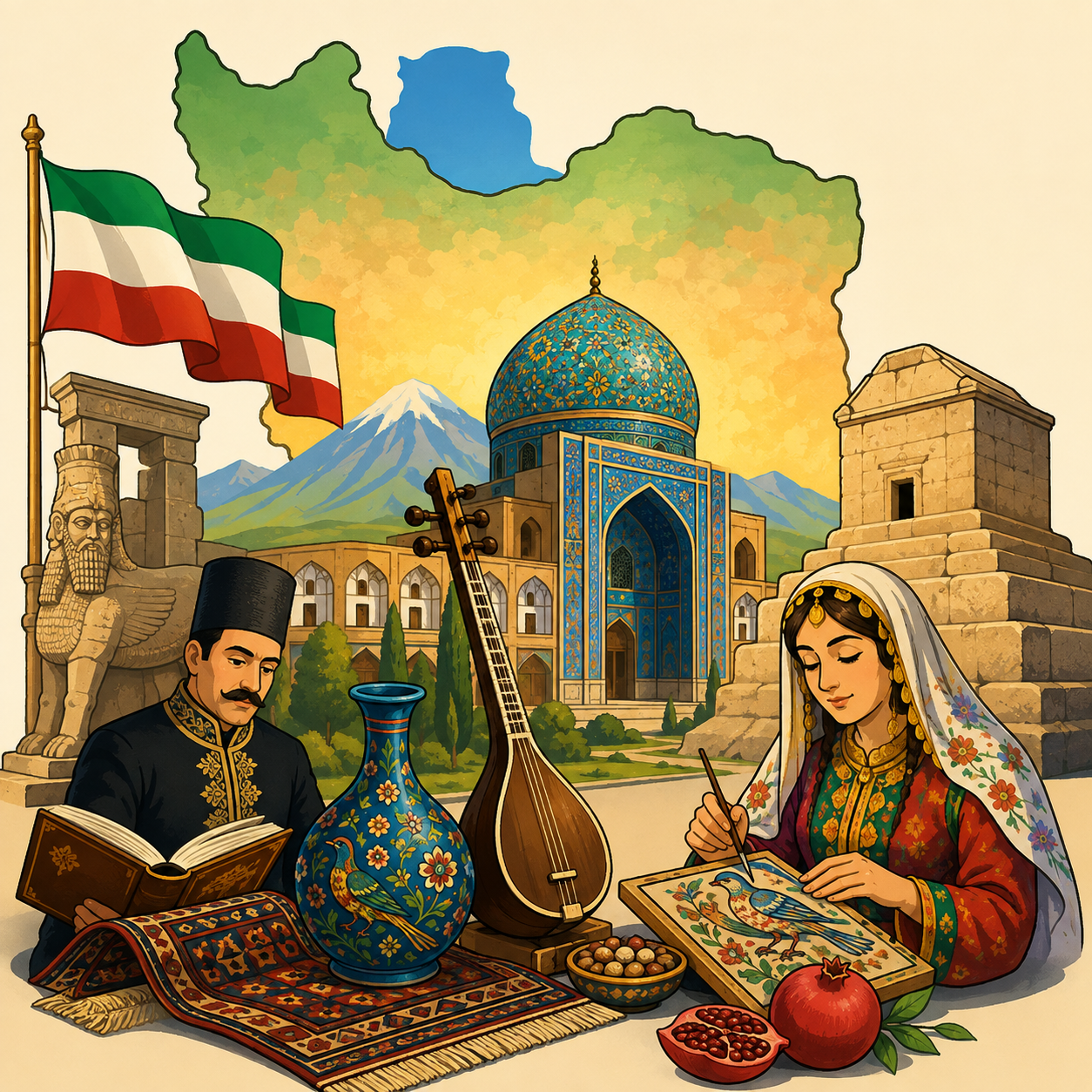 فرهنگ ایرانی: مجموعهٔ ارزش‌ها، دانش‌ها، هنرها، آداب و سنت‌های تاریخی مردم ایران.