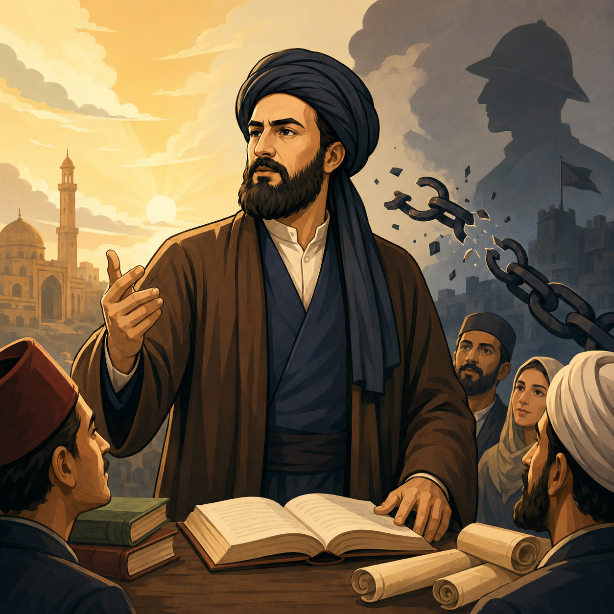 سیّد جمال‌الدّین اسدآبادی: اندیشمند و مبارزی که مردم را به آگاهی، آزادی و مقابله با استعمار دعوت می‌کرد.