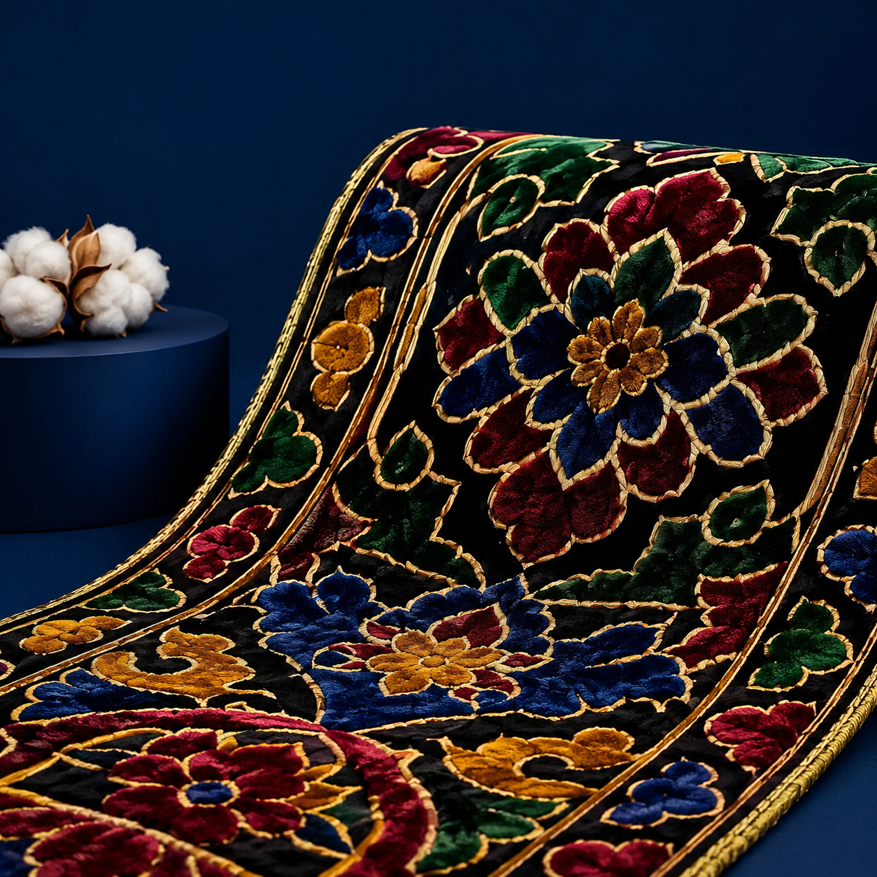 مخمل هفت‌رنگ: نوعی مخمل سنتی چندرنگ با ساختار پیچیده و نقش‌های متنوع.