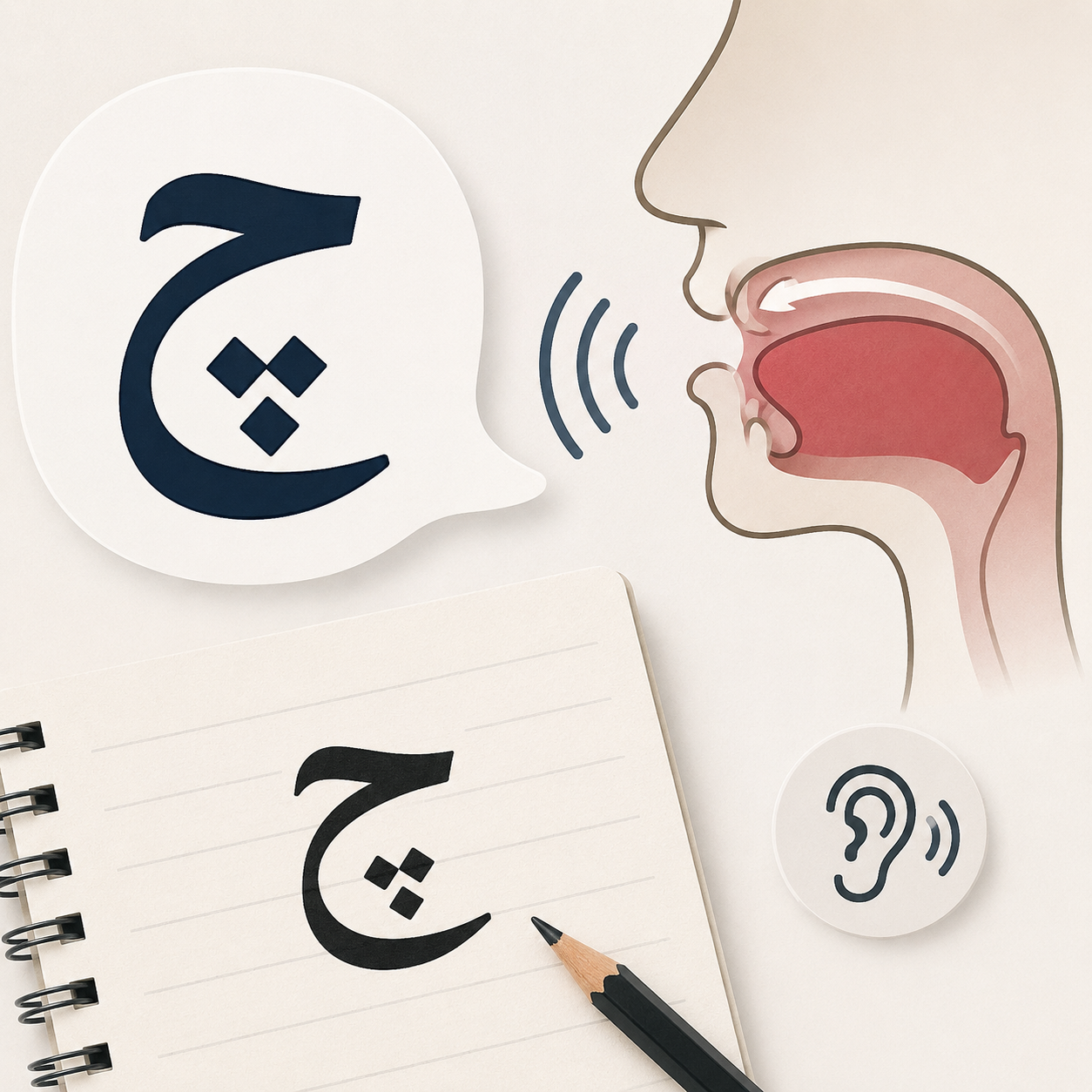 نشانه چ چیست و صدایش چگونه است؟ چِ با سه نقطه روی ج