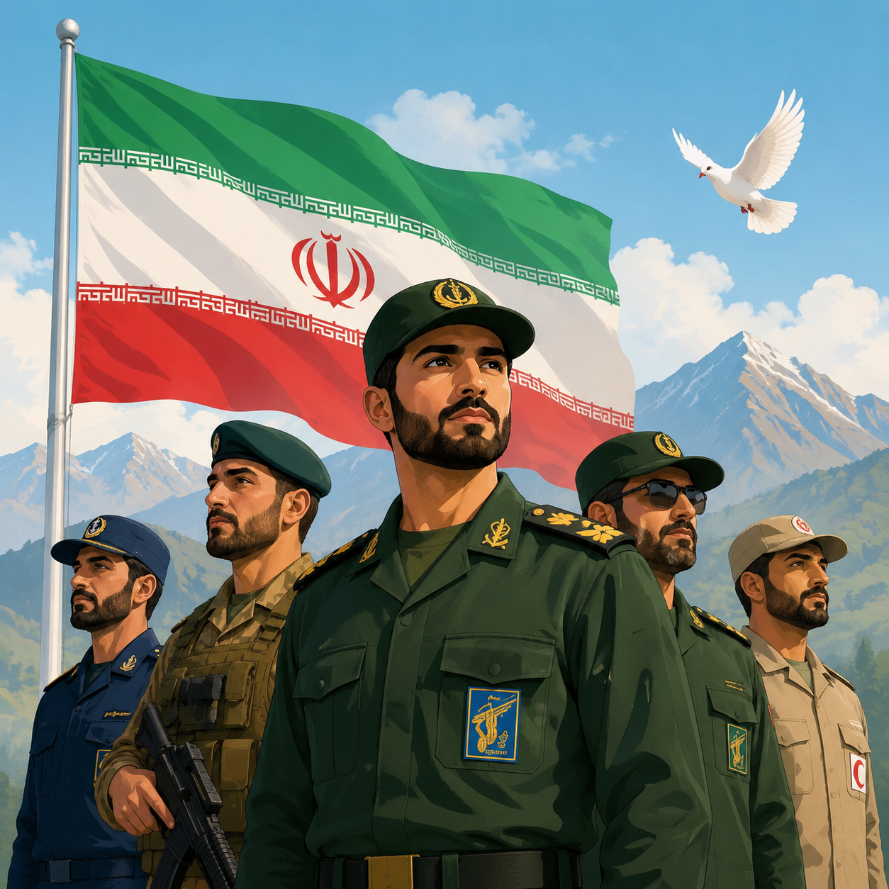 سپاه پاسداران انقلاب اسلامی: نیروی نظامی که بعد از انقلاب تشکیل شد و در جنگ نقش مهمی داشت.
