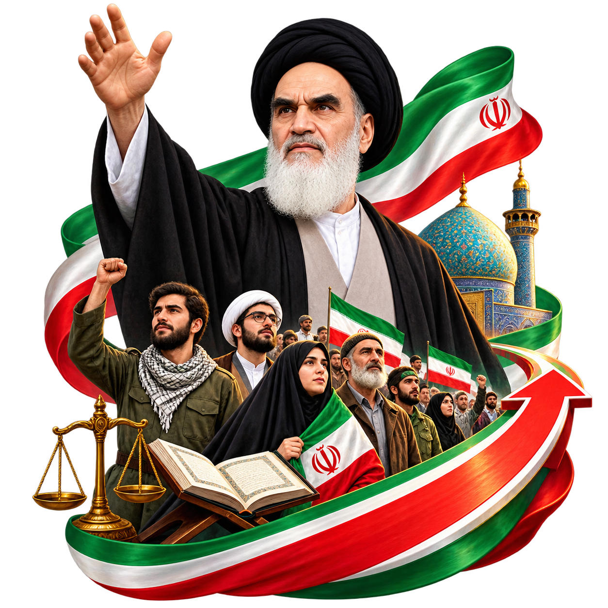 رهبری قاطع امام خمینی: هدایت سیاسی و دینی انقلاب که مانع توقف یا انحراف آن شد.