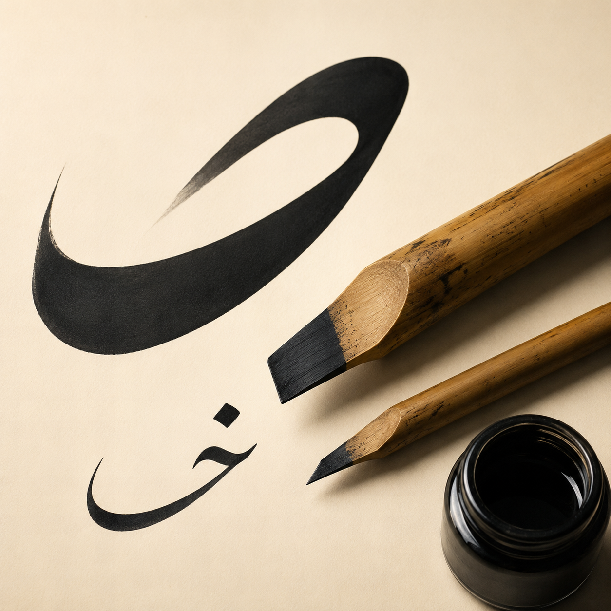 قلم خفی و قلم جلی: قلم‌های ریز و درشت در خوشنویسی که به‌ترتیب برای نوشتن ظریف و آثار بزرگ یا نمایان به کار می‌روند.
