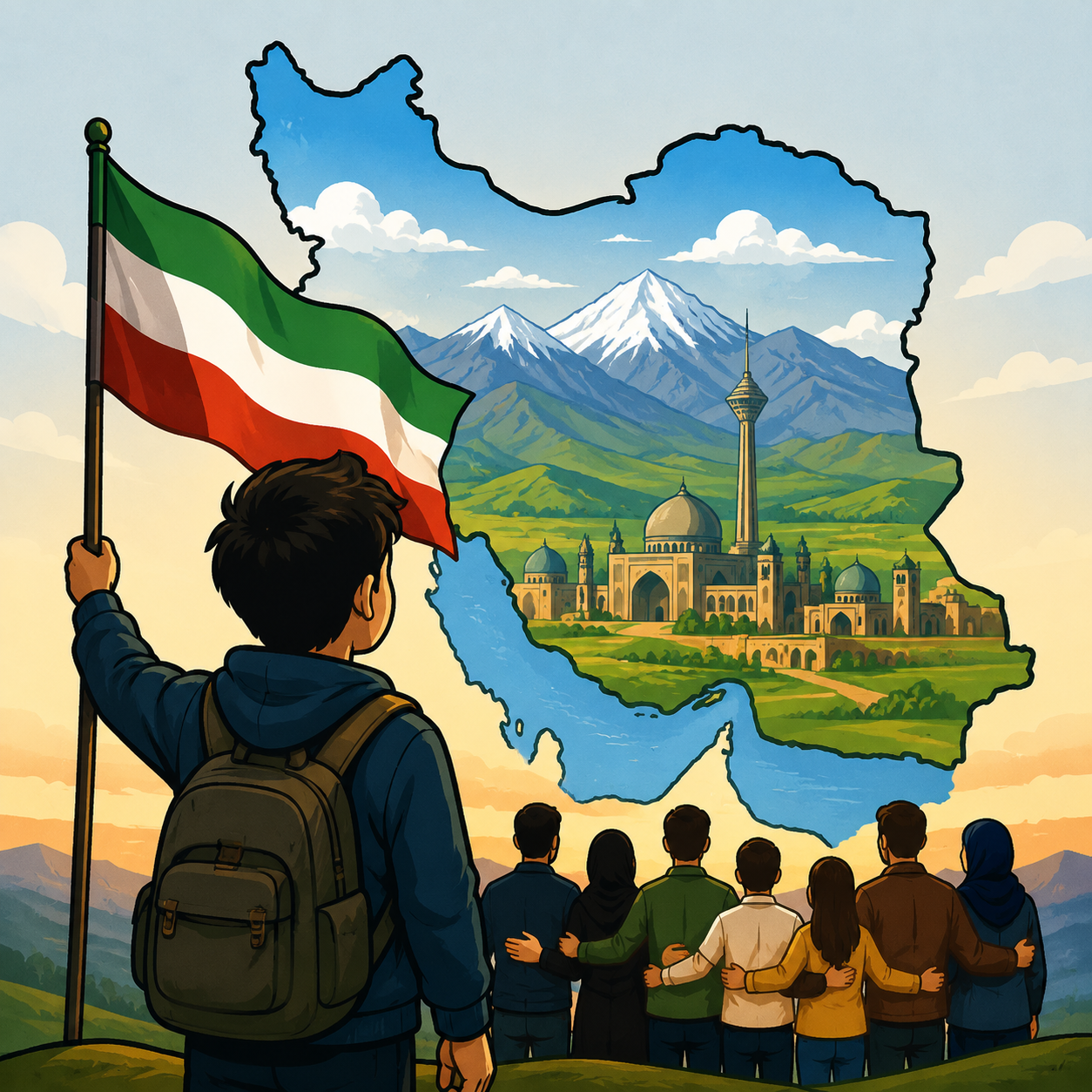 وطن: سرزمینی که انسان به آن وابستگی و احساس تعلق دارد.