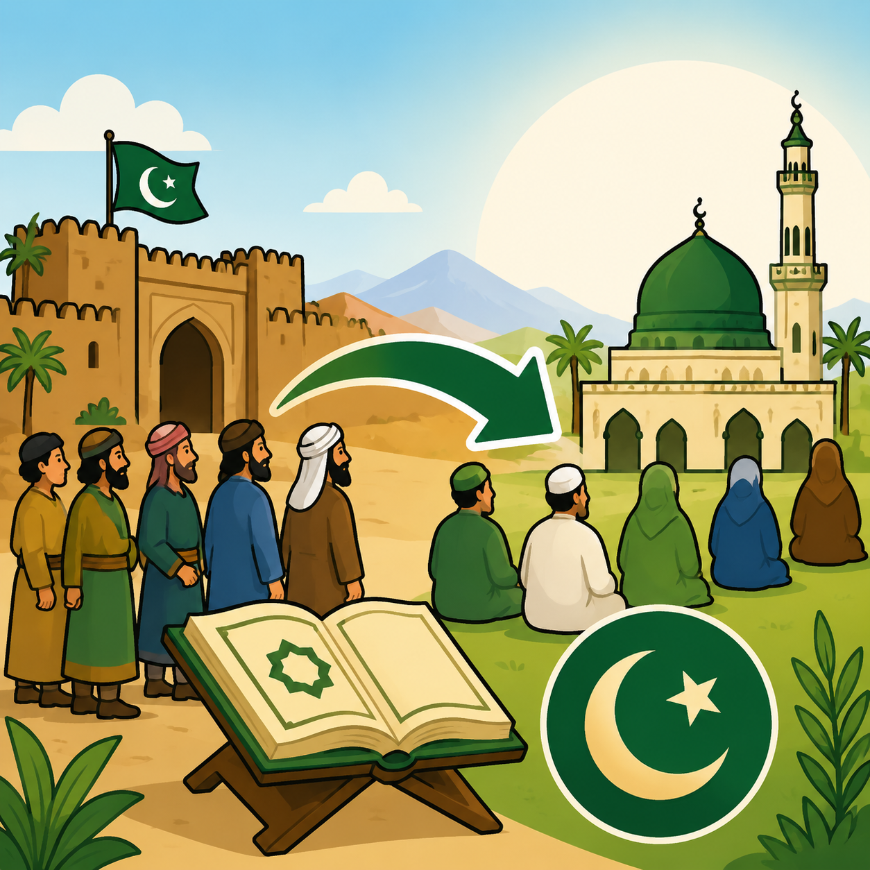 پذیرش اسلام: مسلمان شدن تدریجی مردم ایران پس از ورود اسلام.