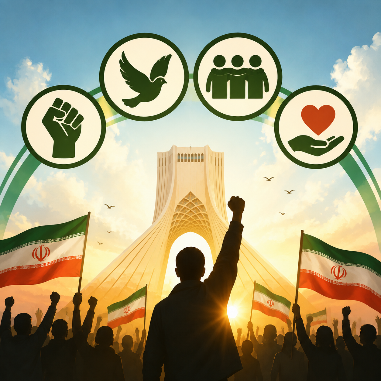 ارزش‌های انقلاب اسلامی: ارزش‌هایی مانند استقلال، آزادی، وحدت و فداکاری که در پیروزی انقلاب اسلامی نقش داشتند.
