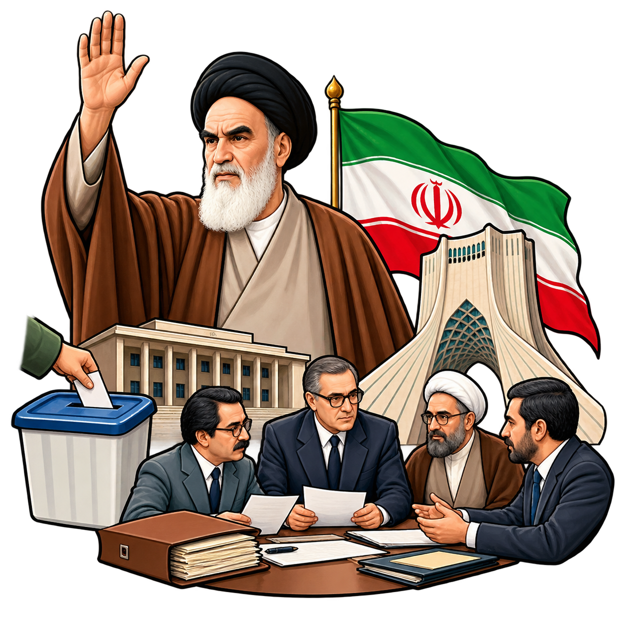 دولت موقت: دولت پس از بازگشت امام به ایران که برای ادارهٔ کشور در مرحلهٔ انتقالی معرفی شد.