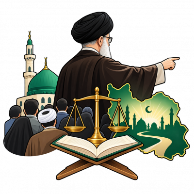 ولایت فقیه: نظام رهبری جامعه اسلامی بر پایه هدایت و نظارت فقیه عادل و آگاه به مسائل دینی و اجتماعی.