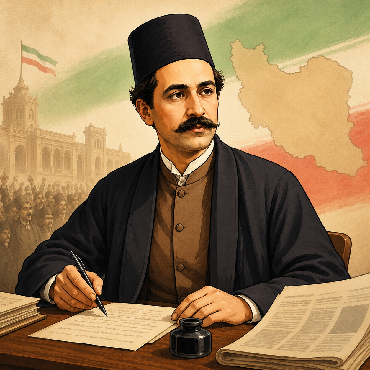 ادیب‌الممالک فراهانی: شاعر و روزنامه‌نگار عصر مشروطه و سرایندهٔ شعر میهنی «ای وطن».