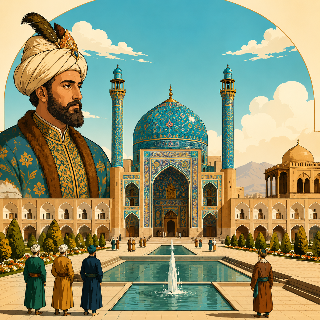 دوره صفویه: دوره‌ای از تاریخ ایران که در آن سلسله صفویان حکومت می‌کردند و اصفهان پایتخت آن‌ها بود.