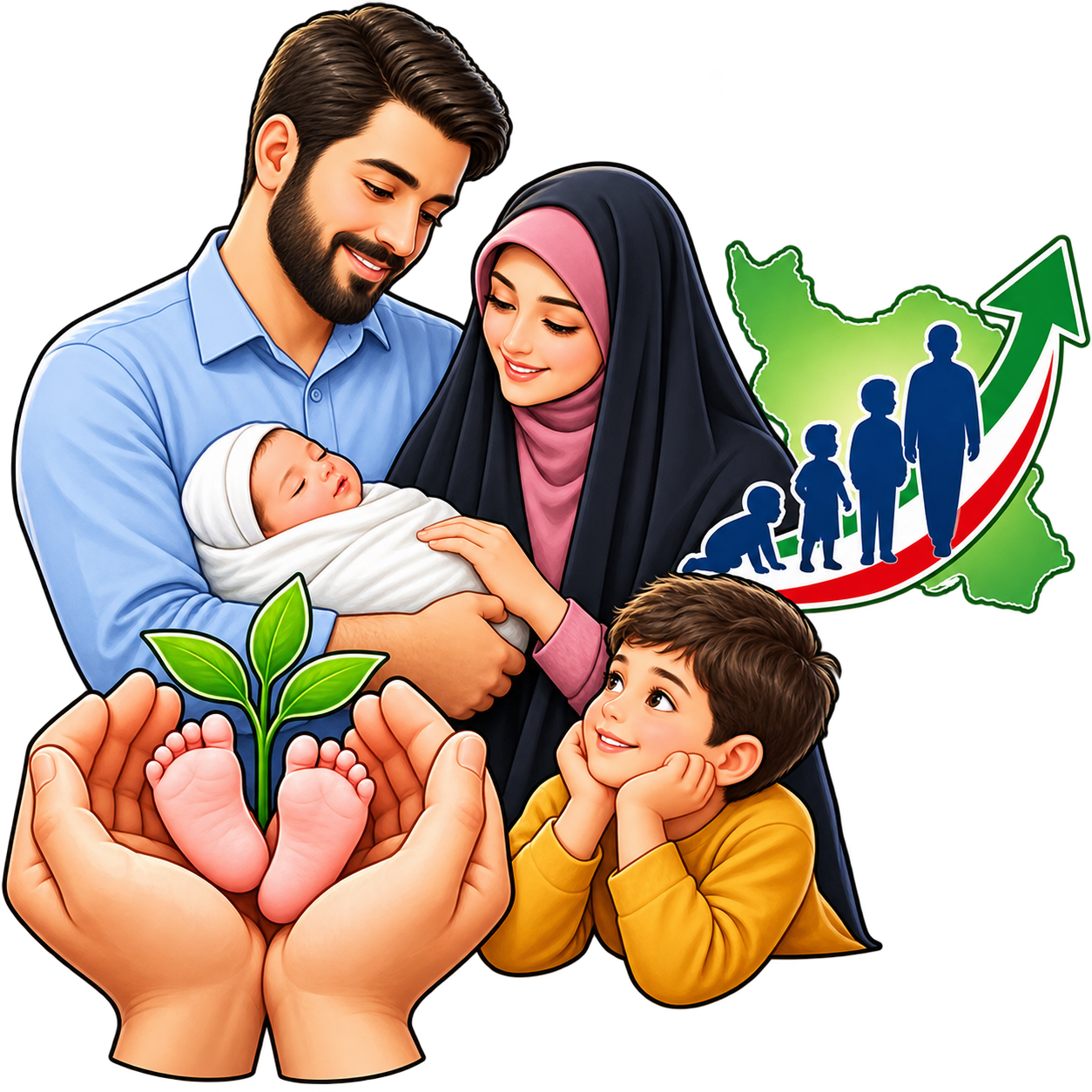 فرزندآوری و تداوم نسل: نقش خانواده در تولد فرزند، تجدید نسل و استمرار حیات جامعه.