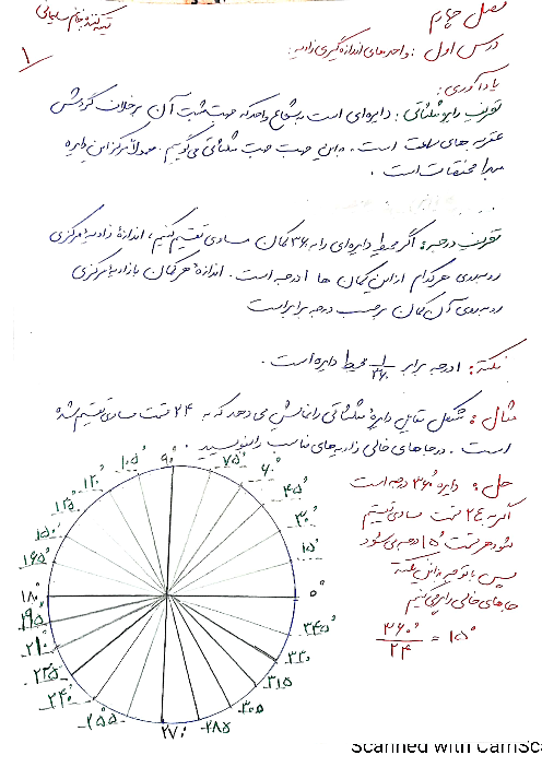 جزوه آموزشی دست نویس ریاضی (2) یازدهم تجربی | فصل 4: مثلثات