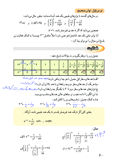 راهنمای حل المسائل ریاضی نهم | فصل 4: توان و ریشه
