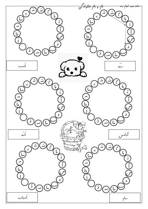 کاربرگ تقویت املا با نشانه‌ی س