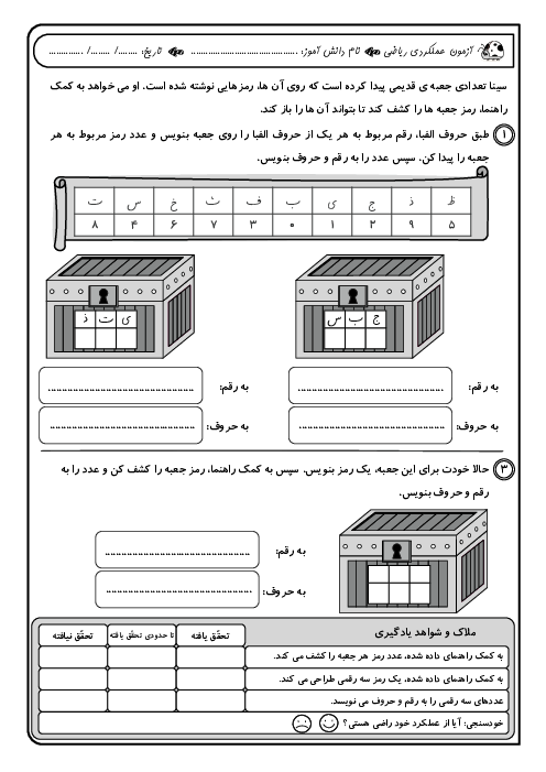 مجموعه آزمون های عملکردی ریاضی دوم دبستان | فصل 1 تا 8