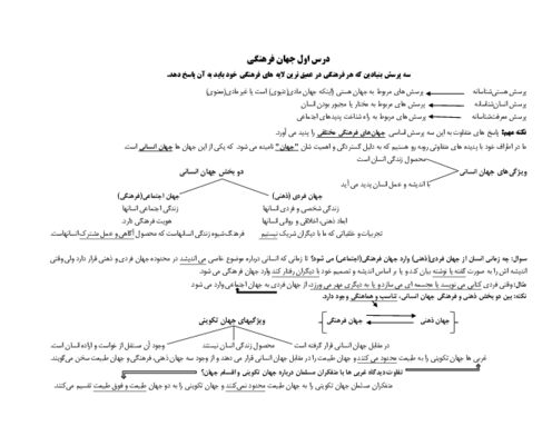 جزوه مفهومی و نمودار درختی جامعه شناسی یازدهم 