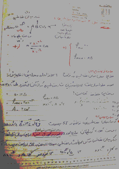 جزوه دستنویس فصل 4 القای الکترومغناطیس فیزیک یازدهم رشته ریاضی