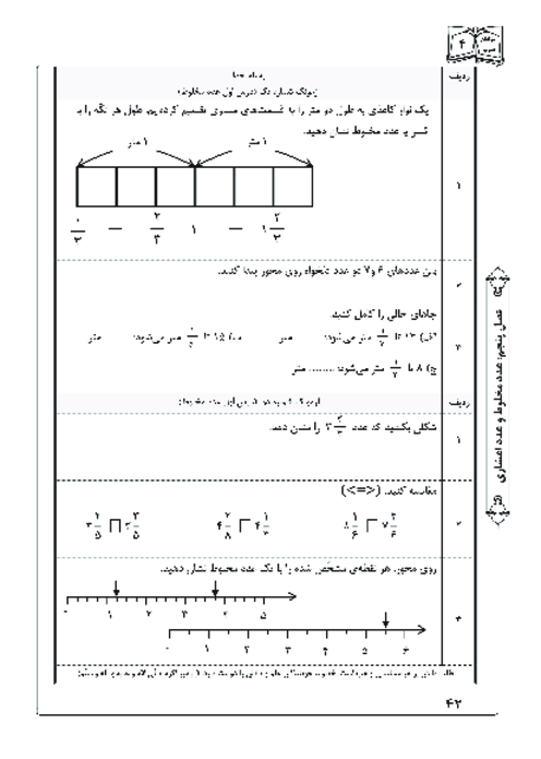 آزمونک درس 1 فصل 5 ریاضی چهارم | عدد مخلوط
