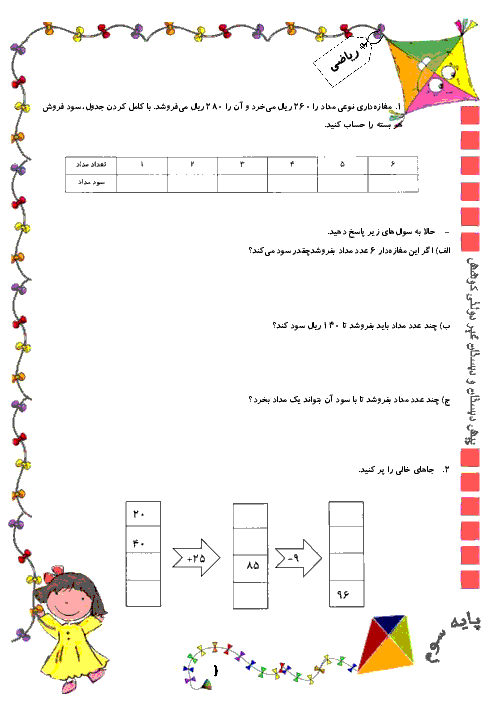 پیک آدینه دانش آموزان پایه سوم دبستان غیردولتی کوشش | بادبادک شماره 1 تا 20