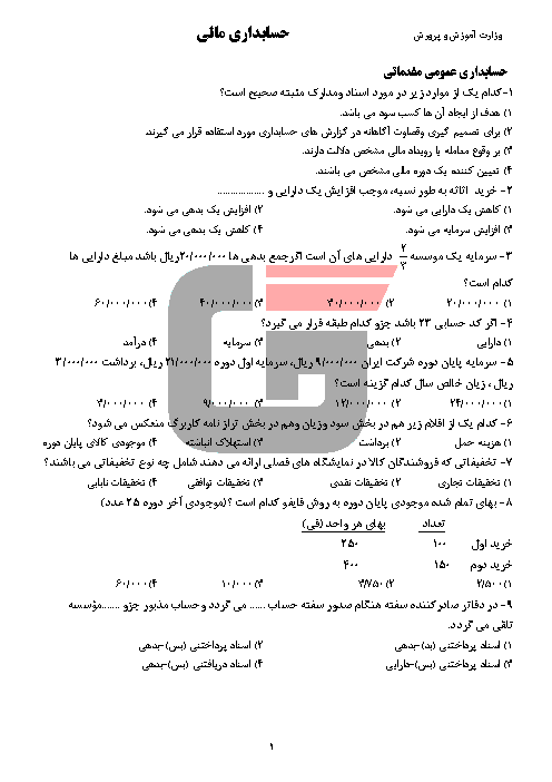 دفترچه آزمون نظری شانزدهمین دوره مسابقات علمی کاربردی شاخه کاردانش سال تحصیلی 97-96 