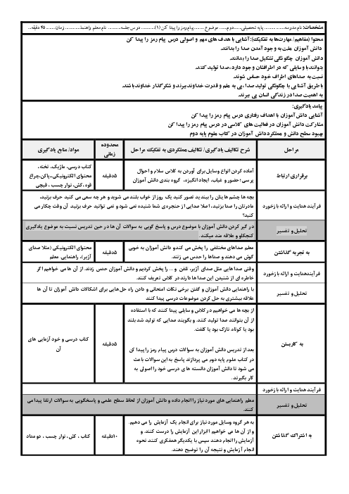 طراحی آموزشی علوم تجربی پایه‌ی دوم دبستان | درس 5: پیام رمز را پیدا کن (1)