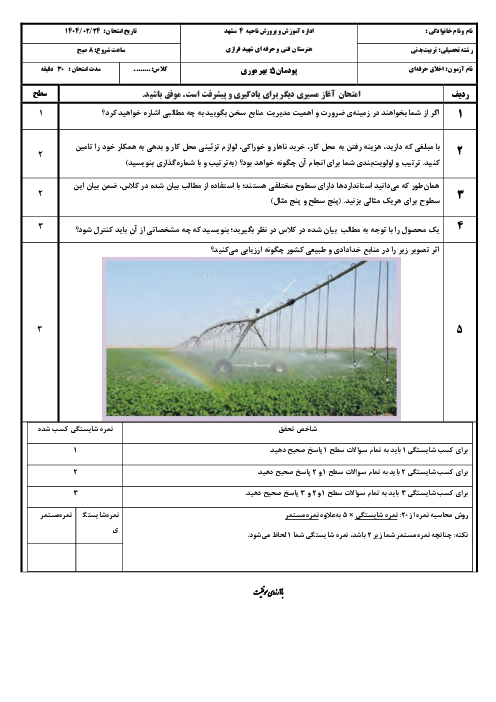 ارزشیابی شایستگی محور پودمان 5 اخلاق حرفه‌ای؛ بهره وری