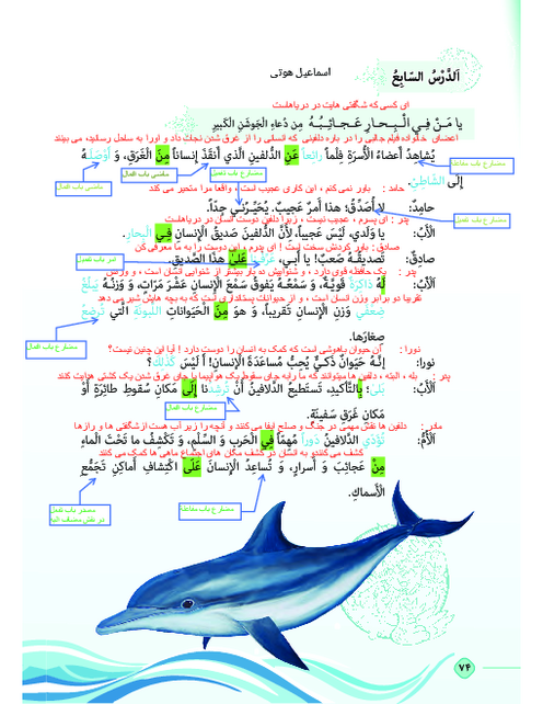 ترجمه درس و حوار و حل تمارین و نکات قواعدی درس 7 عربی دهم