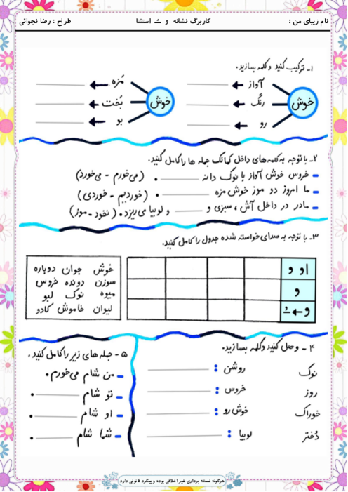کاربرگ و زیبانویسی نشانه ــُـ استثنا 