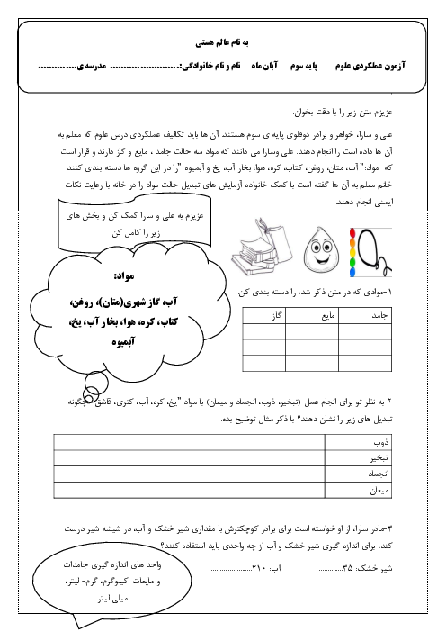 آزمون عملکردی حالت‌های مواد و تبدیل حالت