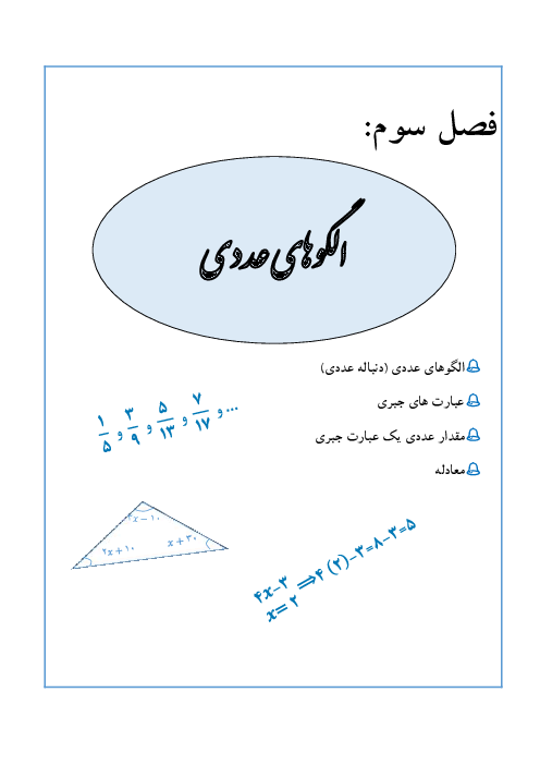 خلاصه درس و تمرین‌های تکمیلی فصل 3 ریاضی هفتم