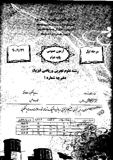 مرحله اول آزمون علمی و مقایسه ای دوم تجربی با پاسخ تشریحی | استان یزد 1390 