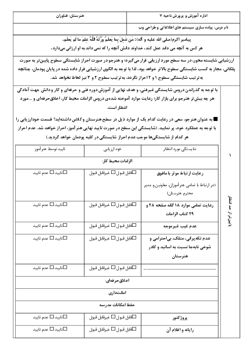 امتحان عملی پودمان 1: پیاده‌سازی پایگاه داده | درس توسعه برنامه‌سازی و پایگاه داده