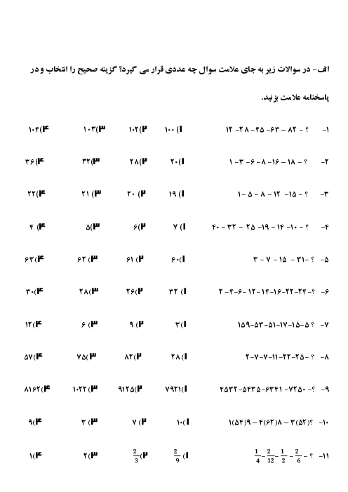 سوالات هوش محاسباتی و تصویری