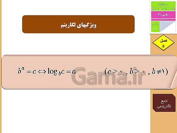 پاورپوینت تدریس و حل کار در کلاس و فعالیت های ریاضی (2) یازدهم رشته تجربی | فصل 5: توابع نمایی و لگاریتمی (درس 1 تا 3)- پیش نمایش