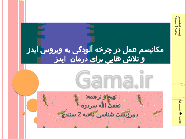 پاورپوینت مکانیسم عمل در چرخه آلودگی به ویروس ایدز و تلاش هایی برای درمان  ایدز    - پیش نمایش