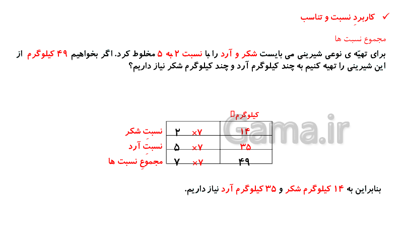 پاورپوینت آموزشی ریاضی پنجم دبستان | کاربرد نسبت و تناسب- پیش نمایش