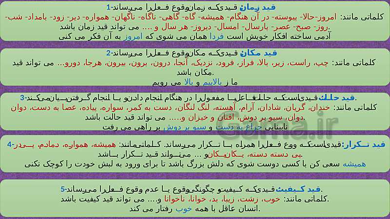 پاورپوینت نقش های اصلی و فرعی در زبان فارسی- پیش نمایش