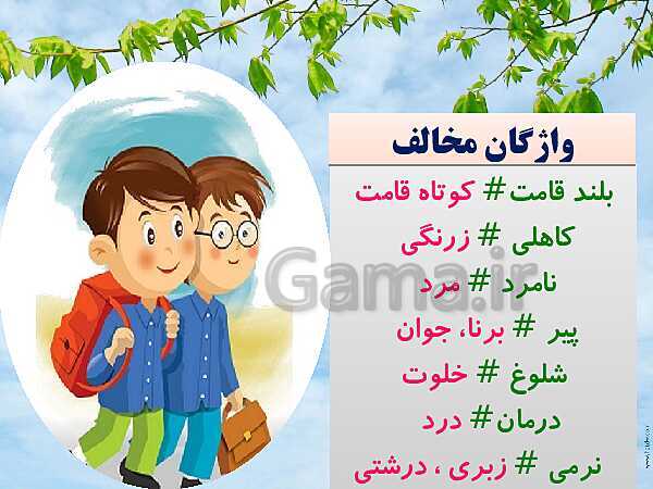 پاورپوینت فارسی پنجم دبستان | درس 5: چنار و کدوبُن- پیش نمایش
