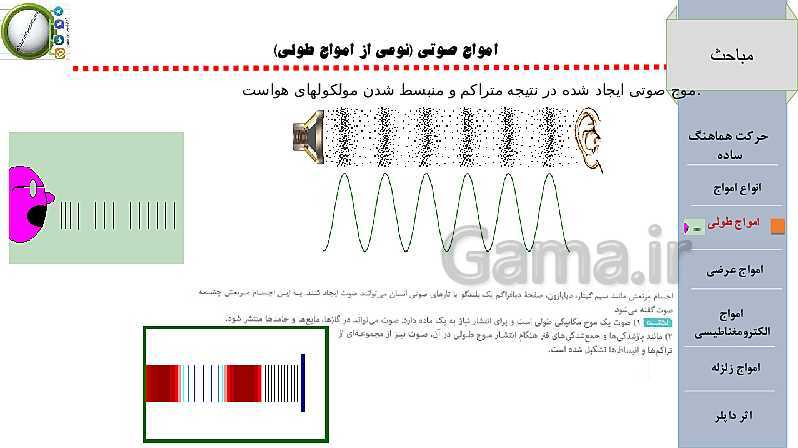 پاورپوینت فیزیک (3) ریاضی دوازدهم دبیرستان | 3-5 موج و انواع آن- پیش نمایش
