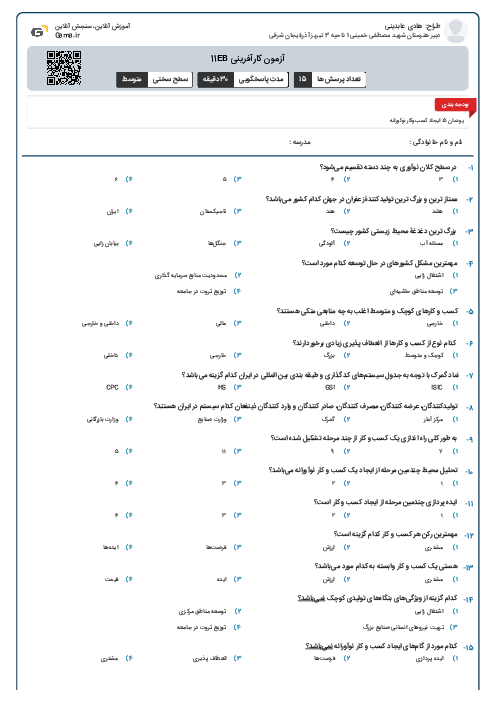 آزمون کارآفرینی 11EB
